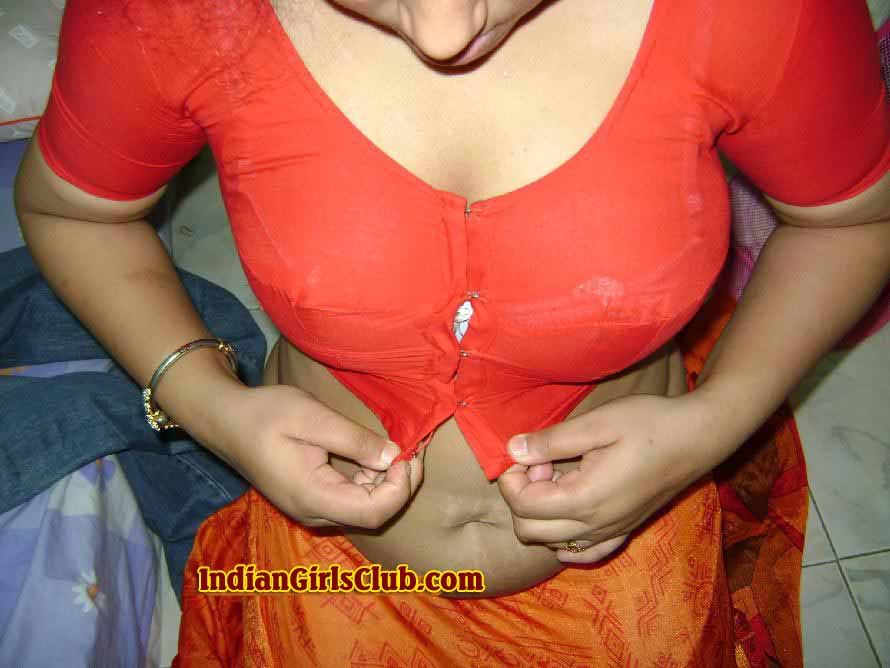 indian aunty red opening blouse